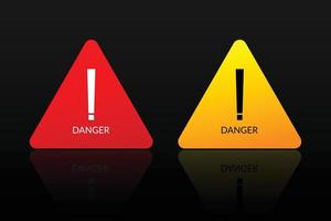 vecteur de symbole de danger avec deux couleurs rouge et jaune.