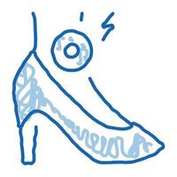 jambes arthritiques dans les talons doodle icône illustration dessinée à la main vecteur