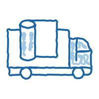 camion de nettoyage de tapis doodle icône illustration dessinée à la main vecteur
