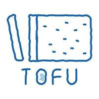 tofu fromage doodle icône illustration dessinée à la main vecteur