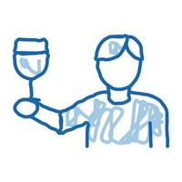 illustration de contour vectoriel icône buveur de vin
