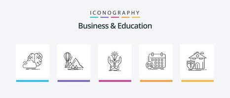 pack d'icônes ligne 5 pour les affaires et l'éducation, y compris le bureau. lieu de travail. prix. sûr. médical. conception d'icônes créatives vecteur