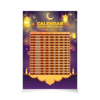 modèle de calendrier imsakiyah ramadan vecteur