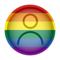 icône d'utilisateur de drapeau arc-en-ciel de fierté. profil d'avatar lgbtq, style de forme de cercle d'utilisateur de médias sociaux. illustration vectorielle