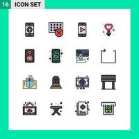 pack d'icônes vectorielles stock de 16 signes et symboles de ligne pour signe de clavier de mariage hifi éléments de conception vectoriels créatifs modifiables féminins vecteur