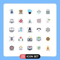 25 icônes créatives signes et symboles modernes de protéger les éléments de conception vectoriels modifiables de cintre de mode informatique clé vecteur