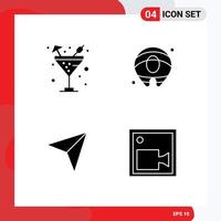 pack d'icônes vectorielles de stock de 4 signes et symboles de ligne pour les éléments de conception vectoriels modifiables de came de saumon d'eau de marqueur de boisson vecteur