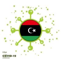 libye coronavius drapeau sensibilisation contexte restez à la maison restez en bonne santé prenez soin de votre propre santé priez pour le pays