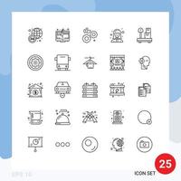 concept de 25 lignes pour les sites Web mobile et gestionnaire de packages d'applications dame de pâques caissier éléments de conception vectoriels modifiables vecteur