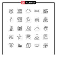 ensemble de 25 symboles d'icônes d'interface utilisateur modernes signes pour le compte bancaire de bureau canada banque ui éléments de conception vectoriels modifiables vecteur