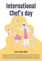 affiche de la journée internationale des chefs vecteur