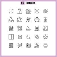25 icônes créatives signes et symboles modernes de bonbons bonbons ballon nourriture cookie éléments de conception vectoriels modifiables vecteur