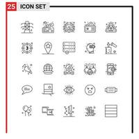 25 icônes créatives signes et symboles modernes du billet de coupon de barista de cinéma nucléaire éléments de conception vectoriels modifiables vecteur