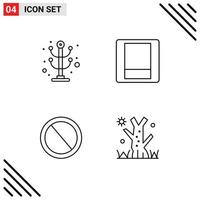 ensemble de 4 symboles d'icônes d'interface utilisateur modernes signes pour les vêtements poubelle basculer les éléments de conception vectoriels modifiables de l'interface utilisateur vecteur