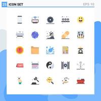 pack de 25 symboles universels d'emojis food watch cuisine ui éléments de conception vectoriels modifiables vecteur