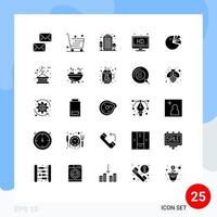 25 icônes créatives signes et symboles modernes de la boutique d'écran à tarte maison hd éléments de conception vectoriels modifiables vecteur