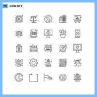25 icônes créatives signes et symboles modernes de la vraie route d'affaires bâtiment bonbons éléments de conception vectoriels modifiables vecteur