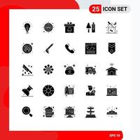 symboles d'icônes universelles groupe de 25 glyphes solides modernes de construction d'outils coup de tête maçonnerie éléments de conception vectoriels modifiables de pâques vecteur