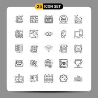 concept de 25 lignes pour les sites Web mobiles et les applications étiquette grille rapide éléments de conception vectoriels modifiables en ligne web vecteur