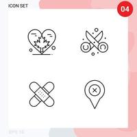 concept de 4 lignes pour les sites Web mobiles et les applications heart art canada cut band éléments de conception vectoriels modifiables vecteur