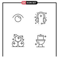 4 icônes créatives signes et symboles modernes d'eye berry twitter marketing fruits éléments de conception vectoriels modifiables vecteur
