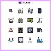pack d'icônes vectorielles stock de 16 signes et symboles de ligne pour porte de téléphone mobile enfants d'âge préscolaire éléments de conception vectoriels créatifs modifiables vecteur