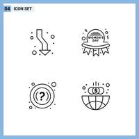 symboles d'icônes universels groupe de 4 couleurs plates modernes de la direction de l'insigne de flèche aide heureuse éléments de conception vectoriels modifiables vecteur