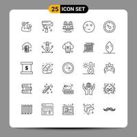 concept de 25 lignes pour les sites Web mobiles et les applications étude de temps école de cuisson éléments de conception vectoriels modifiables embarrassés vecteur