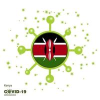 kenya coronavius flag sensibilisation contexte restez à la maison restez en bonne santé prenez soin de votre propre santé priez pour le pays vecteur