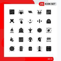 ensemble de 25 symboles d'icônes d'interface utilisateur modernes signes pour les briques de compétences de pare-feu de mise en réseau graphique éléments de conception vectoriels modifiables vecteur