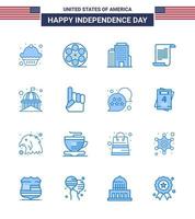 16 panneaux bleus pour la fête de l'indépendance des états-unis usa house office building américain modifiable usa day vector design elements