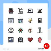 16 icônes créatives signes et symboles modernes du navigateur seo http web mac app éléments de conception vectoriels créatifs modifiables vecteur
