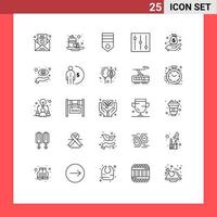 ensemble moderne de 25 lignes et symboles tels que les outils de santé des entreprises à la main classent les éléments de conception vectoriels modifiables vecteur