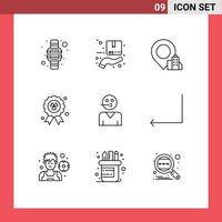 pack de 9 contours créatifs de l'emplacement des personnes de soutien avatar madel éléments de conception vectoriels modifiables vecteur