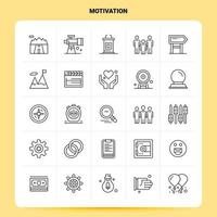 contour 25 motivation jeu d'icônes vecteur ligne style conception noir icônes ensemble linéaire pictogramme pack web et mobile idées d'affaires conception illustration vectorielle