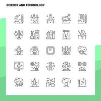 ensemble d'icônes de ligne science et technologie ensemble de 25 icônes conception de style minimalisme vectoriel icônes noires définies pack de pictogrammes linéaires