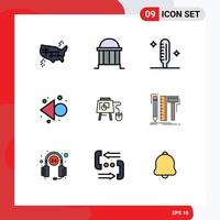 9 icônes créatives signes et symboles modernes de la flèche de la colonne gauche de la souris éléments de conception vectoriels modifiables médicaux vecteur