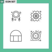 ensemble moderne de 4 pictogrammes de couleurs plates remplies de la gestion de la mosquée de saut construisant des éléments de conception vectoriels modifiables réguliers vecteur