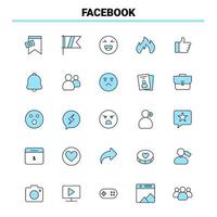 25 facebook jeu d'icônes noir et bleu conception d'icônes créatives et modèle de logo icône noire créative fond de vecteur