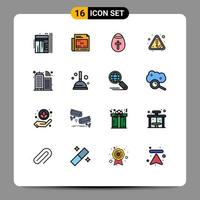 ensemble de 16 symboles d'icônes d'interface utilisateur modernes signes pour attirer l'attention titre avertissement vacances éléments de conception vectoriels créatifs modifiables vecteur