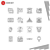 16 contours vectoriels thématiques et symboles modifiables des éléments de conception vectoriels modifiables de bureau de cercueil de matériel de cour halloween vecteur