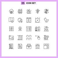pack d'icônes vectorielles stock de 25 signes et symboles de ligne pour la comptabilité de la crème glacée alimentaire crayon alimentaire éléments de conception vectoriels modifiables vecteur
