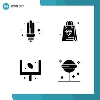 pack vectoriel de 4 symboles de glyphe icône de style solide sur fond blanc pour le web et mobile fond de vecteur d'icône noire créative