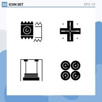 ensemble moderne de 4 glyphes et symboles solides tels que préservatif enfants valentine technologie maternelle éléments de conception vectoriels modifiables vecteur