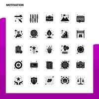 25 jeu d'icônes de motivation modèle d'illustration vectorielle d'icône de glyphe solide pour des idées web et mobiles pour une entreprise vecteur