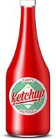 bouteille de ketchup. sauce tomate rouge traditionnelle. vecteur