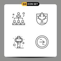 symboles d'icônes universelles groupe de 4 couleurs plates modernes remplies d'affaires irlande partager canada saint éléments de conception vectoriels modifiables vecteur