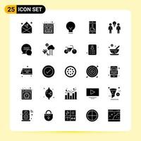 25 icônes créatives pour la conception de sites Web modernes et des applications mobiles réactives 25 signes de symboles de glyphe sur fond blanc pack de 25 icônes vecteur
