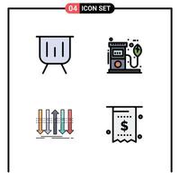 symboles d'icônes universels groupe de 4 couleurs plates modernes remplies d'éléments de conception vectoriels modifiables d'entreprise de performance de station-service de carburant vecteur