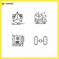 ensemble de 4 symboles d'icônes d'interface utilisateur modernes signes pour la conception e outils van education éléments de conception vectoriels modifiables vecteur